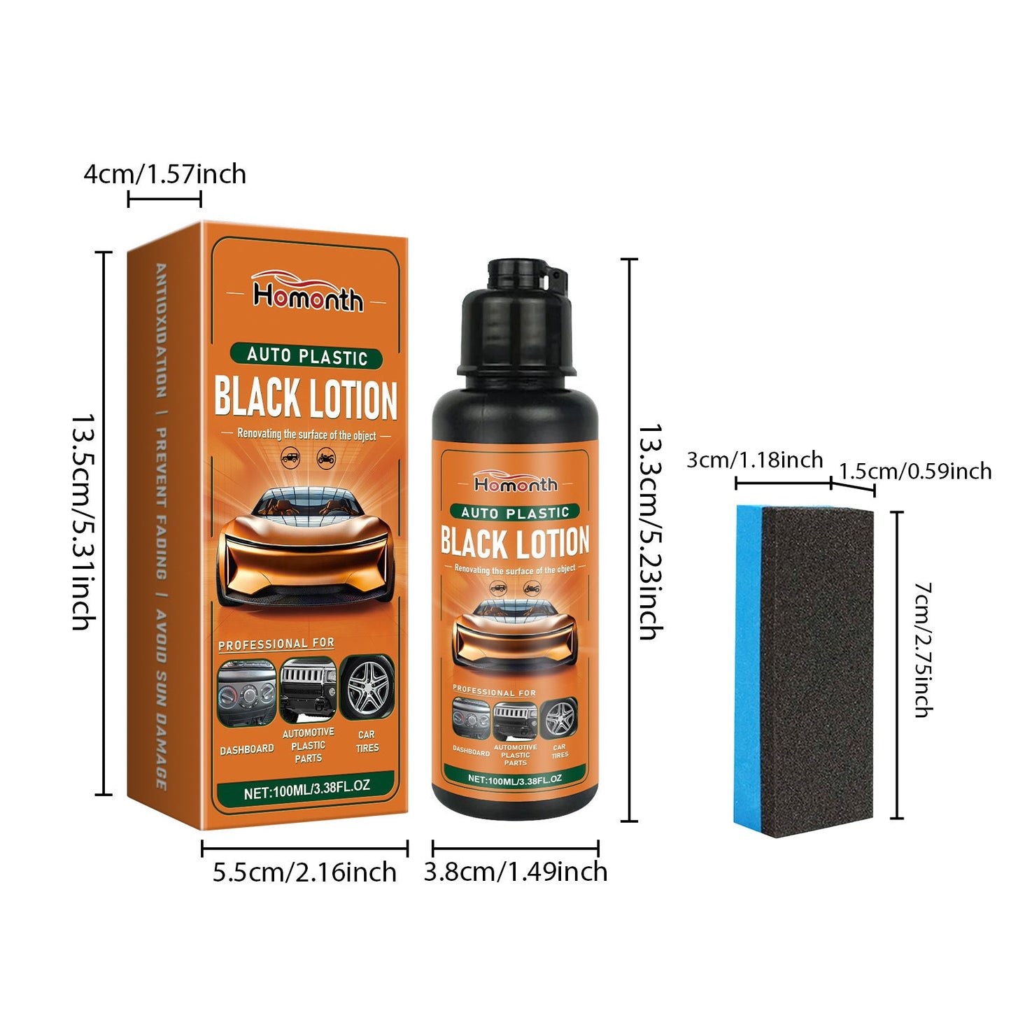 Plastic & Trim Restorer – Interior & Exterior Revitalizer with Applicator Pad