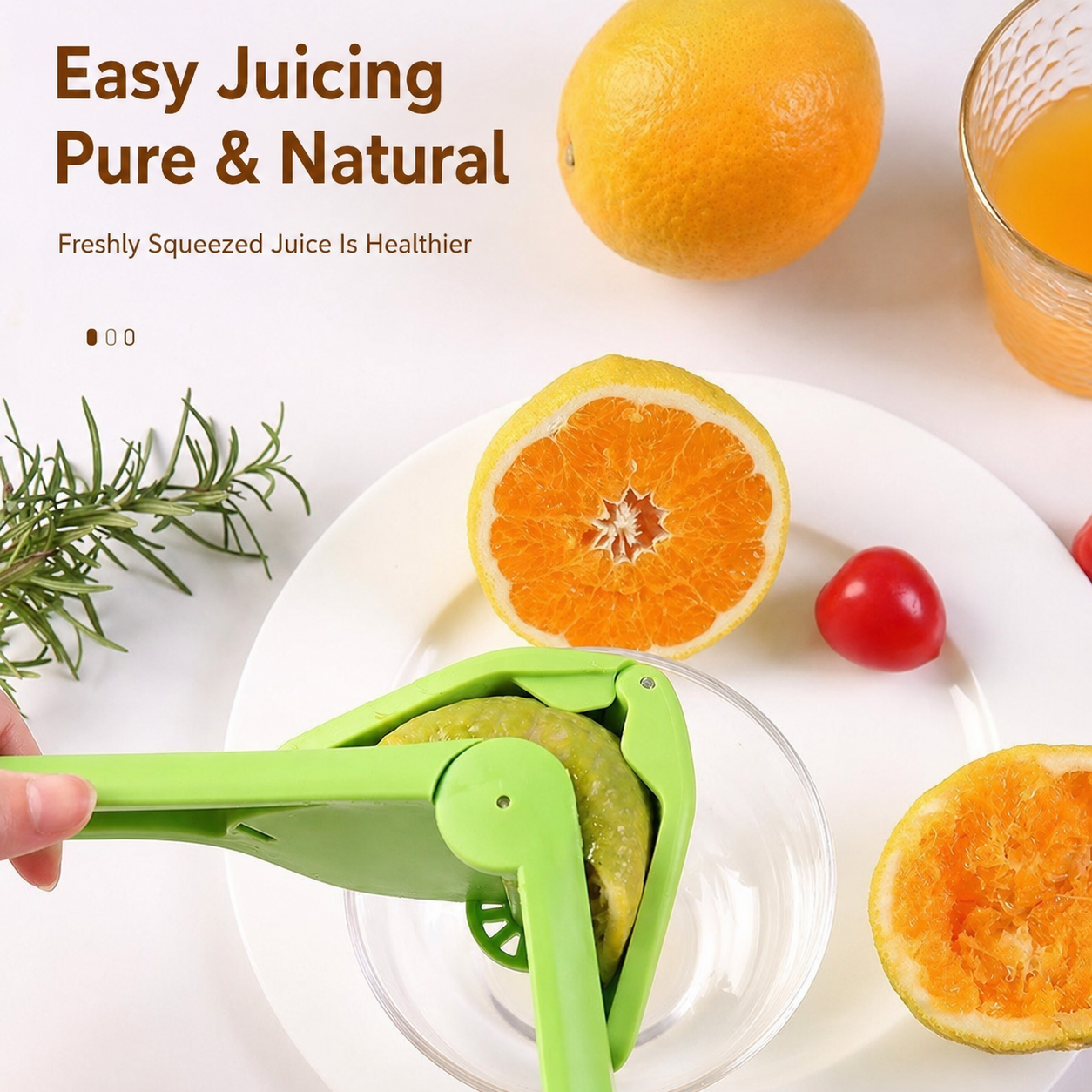 Fresh OJ in 10 Seconds – No Electricity, No Mess, No Regrets. Just Squeeze & Pour. 🍊
