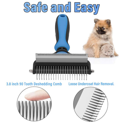 Professional Deshedding Tool for Dogs & Cats – Gentle, Efficient & Fur-Free Home ✨💖