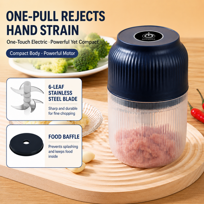 Stop Mincing Garlic Like It’s 1999. One Click, One-Touch Electric Garlic Chopper for Faster, Easier Meal Prep. ⚡🧄