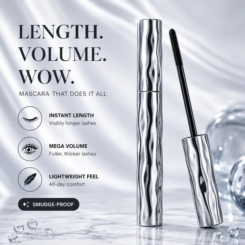 💞50K+ SOLD!👁️✨ All-Day Beautiful Lashes, Smudge-Proof! Waterproof Fiber Mascara for Natural Volume. 💖💃