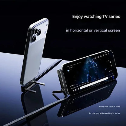 Official Authorized | 2-in-1 Invisible Holder Charger Cable - 240W Fast Charging Cord with Built-In Phone Stand（副本）
