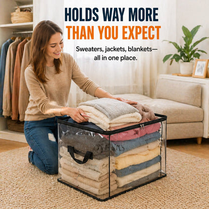 💖LAST DAY 50% OFF ✨📦Lumazilo® Large Heavy-Duty Thick Plastic Clear Storage💕