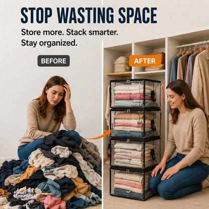 💖LAST DAY 50% OFF ✨📦Lumazilo® Large Heavy-Duty Thick Plastic Clear Storage💕