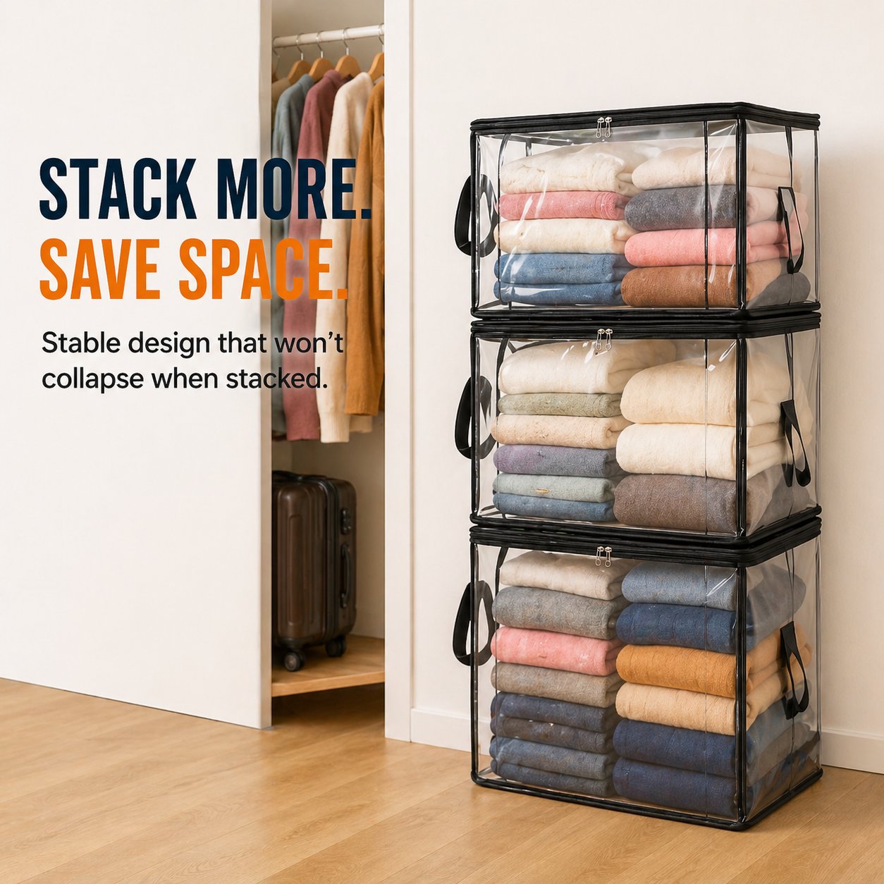 💖LAST DAY 50% OFF ✨📦Lumazilo® Large Heavy-Duty Thick Plastic Clear Storage💕