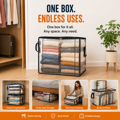 💖LAST DAY 50% OFF ✨📦Lumazilo® Large Heavy-Duty Thick Plastic Clear Storage💕