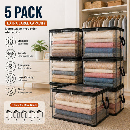 💖LAST DAY 50% OFF ✨📦Lumazilo® Large Heavy-Duty Thick Plastic Clear Storage💕
