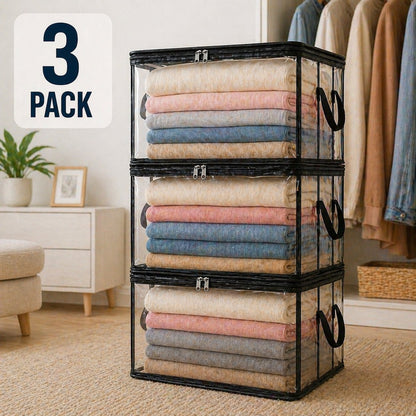 💖LAST DAY 50% OFF ✨📦Lumazilo® Large Heavy-Duty Thick Plastic Clear Storage💕