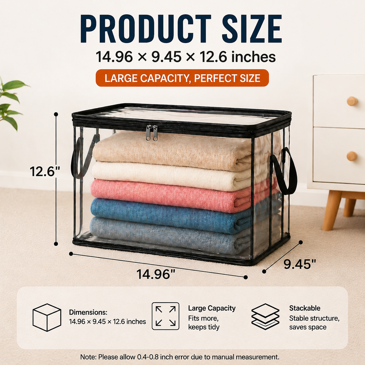 💖LAST DAY 50% OFF ✨📦Lumazilo® Large Heavy-Duty Thick Plastic Clear Storage💕