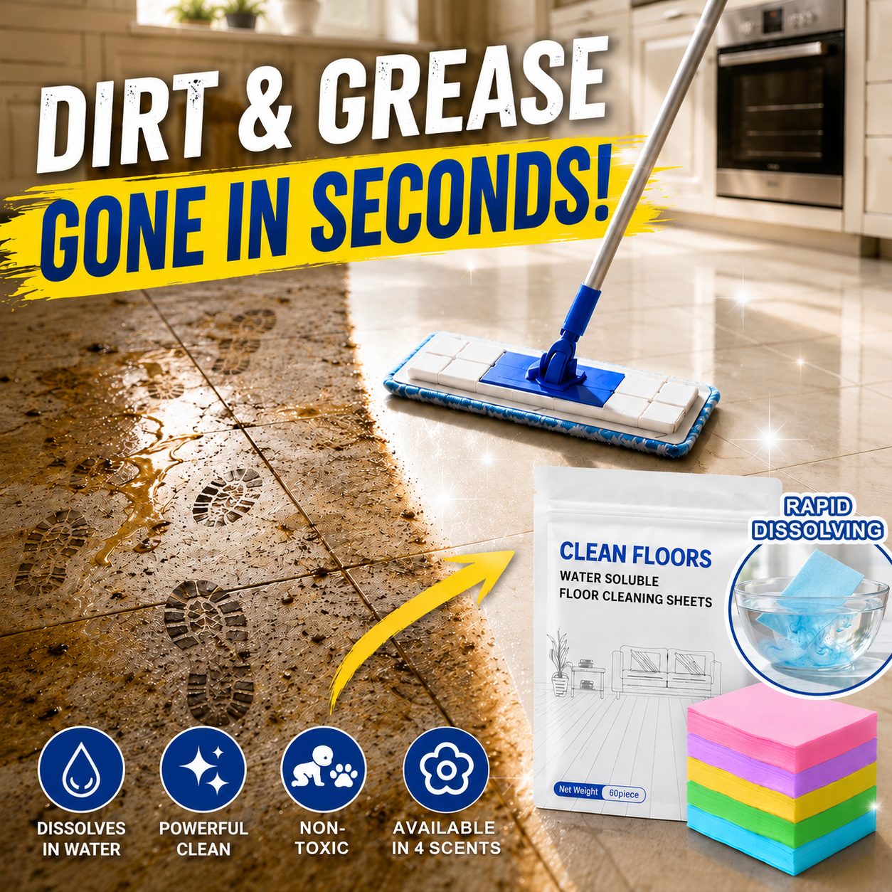 Multi-Floor Cleaning Sheets (Clean / Polish / Brighten / Scent)