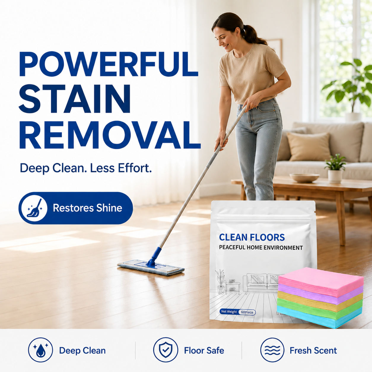 Multi-Floor Cleaning Sheets (Clean / Polish / Brighten / Scent)