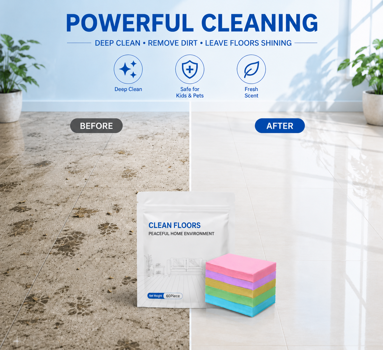 Multi-Floor Cleaning Sheets (Clean / Polish / Brighten / Scent)