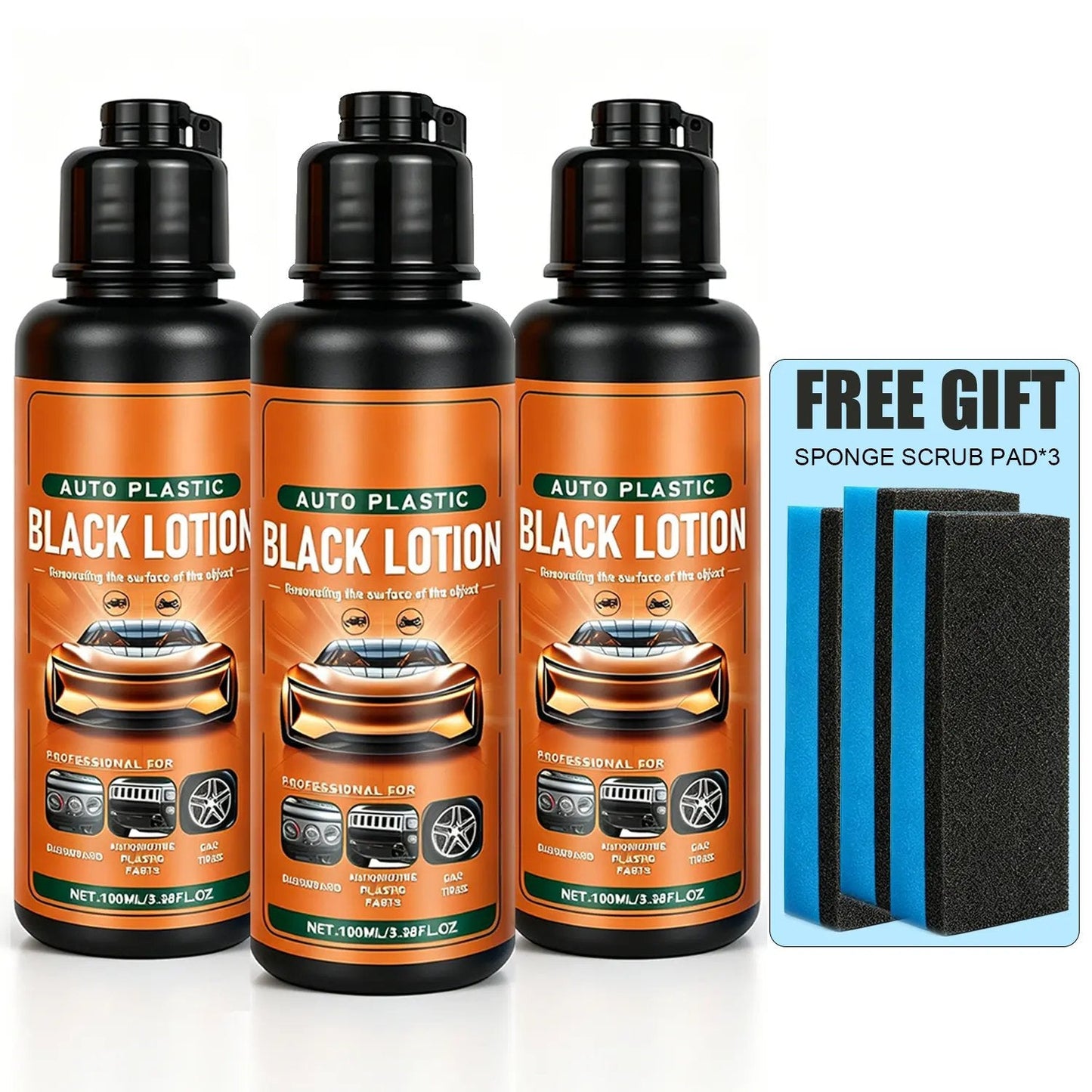 Plastic & Trim Restorer – Interior & Exterior Revitalizer with Applicator Pad