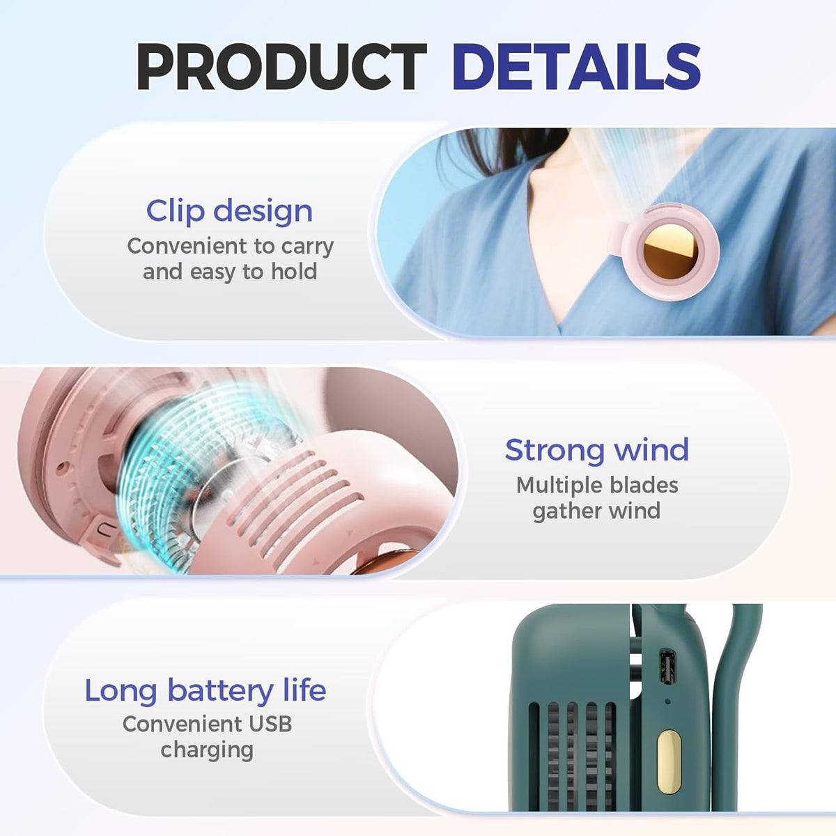 Summer Sale 50% OFF🔥Portable Waist-Mounted Bladeless Fan with High Airflow and Adjustable Airflow 🙂‍↕️