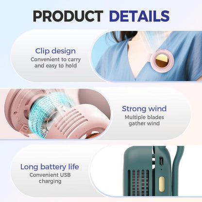 Summer Sale 50% OFF🔥Portable Waist-Mounted Bladeless Fan with High Airflow and Adjustable Airflow 🙂‍↕️