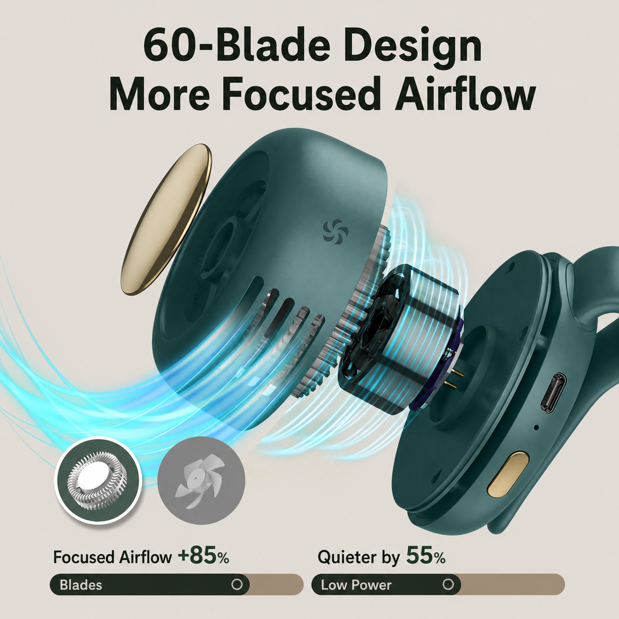 🌞Summer Sale 50% OFF🔥Portable Waist-Mounted Bladeless Fan with High Airflow and Adjustable Airflow 🙂‍↕️